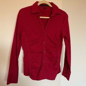 Express Design Studio Form Fitting Flattering Button Down, Size Medium